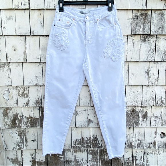Zara Denim Buttons Fly High Rise Jeans - Picture 1 of 7